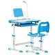 preview thumbnail 8 of 12, Kids Activity Desk and Chair Set with USB Light, Tilt Desktop, Storage Drawer for Study and Arts, Ages 6-12 Blue