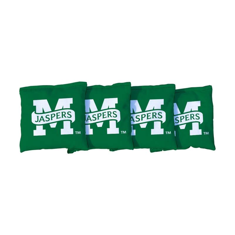 Manhattan Jaspers Green Cornhole Bags - Corn Filled