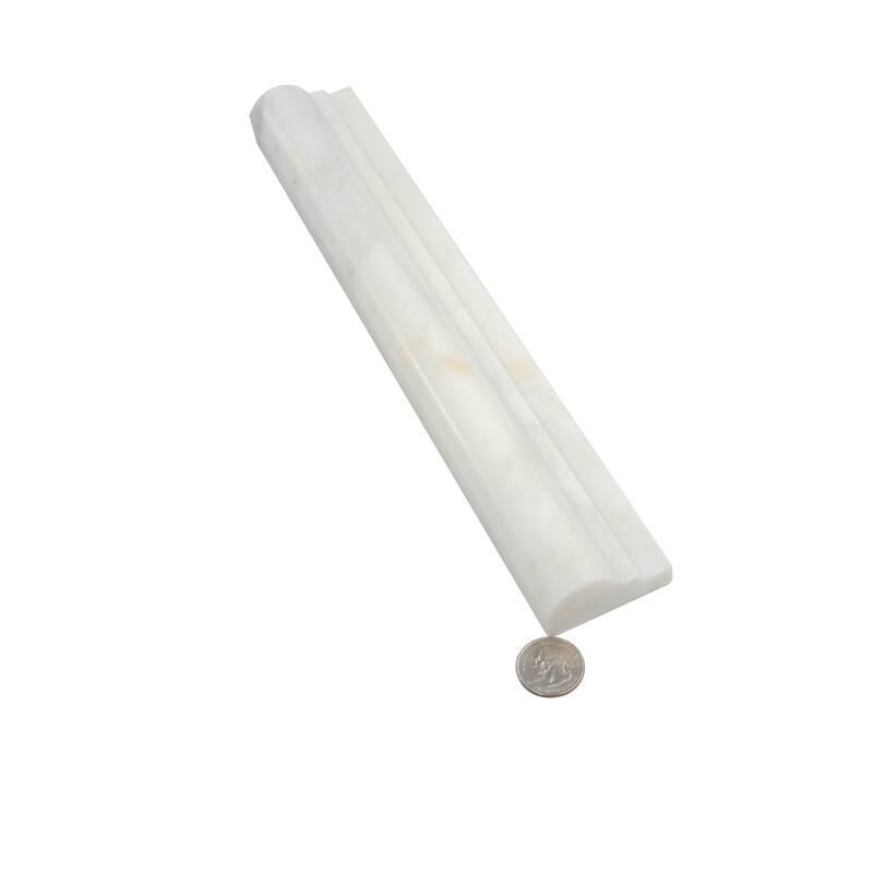 Apollo tile 2 x 12 Grandis Polished White Calacatta Gold Marble Tile (1.67 sq ft/case) - 10 Pack