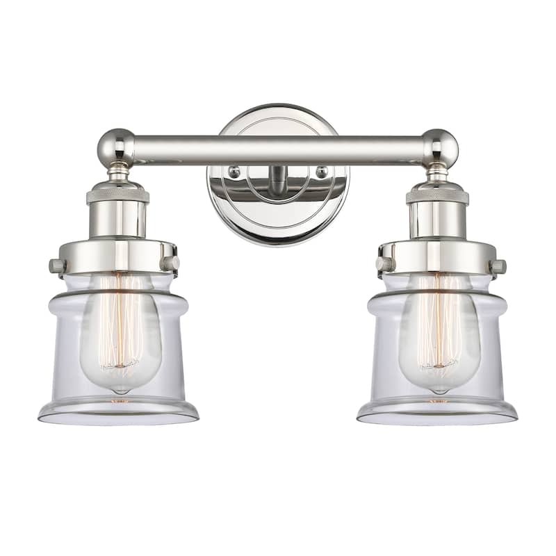 Innovations Lighting 616-2W-11-14 Canton Vanity Canton 2 Light 14" - Polished Nickel / Clear