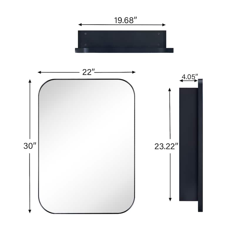 Modern & Contemporary Oversized Medicine Cabinet Mirror - 30" x 22"