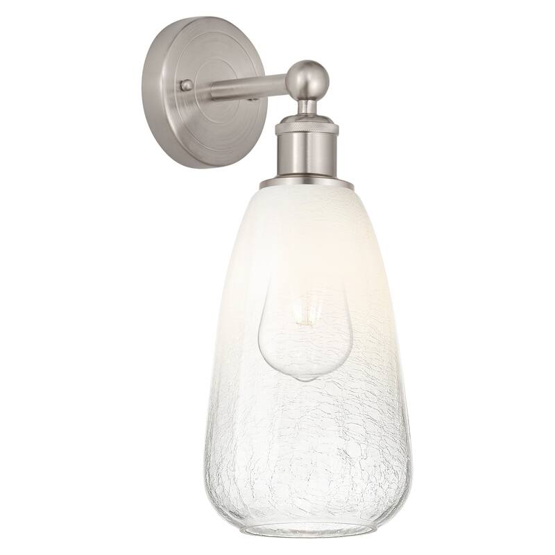 Innovations Lighting 616-1W-16-6 Brookhaven Almond Sconce Brookhaven - Brushed Satin Nickel / Opal