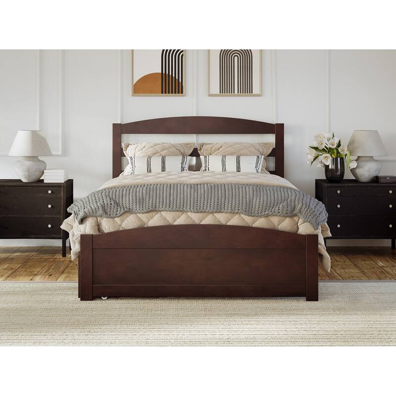 Warren Solid Wood Platform Bed with Footboard and Twin XL Trundle