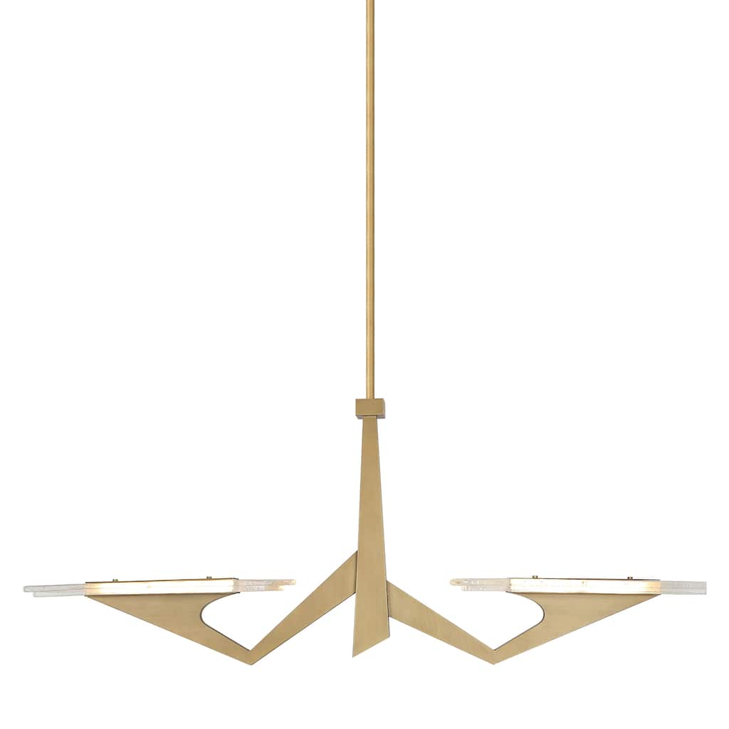 Varaluz Down the Wrong Path 2-Light Linear Pendant - Brass Kisser