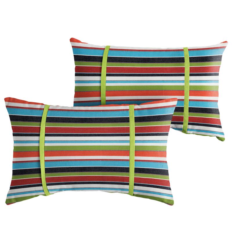 Sorra Home Sunbrella Outdoor Double Petite Flange Pillow Set of 2