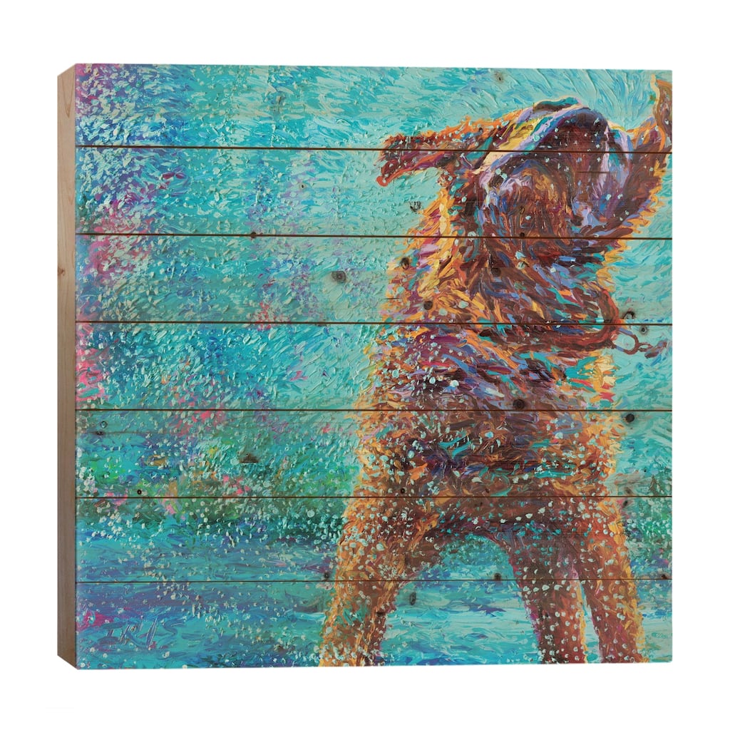 Underdog Blues Print On Wood by Iris Scott - Multi-Color