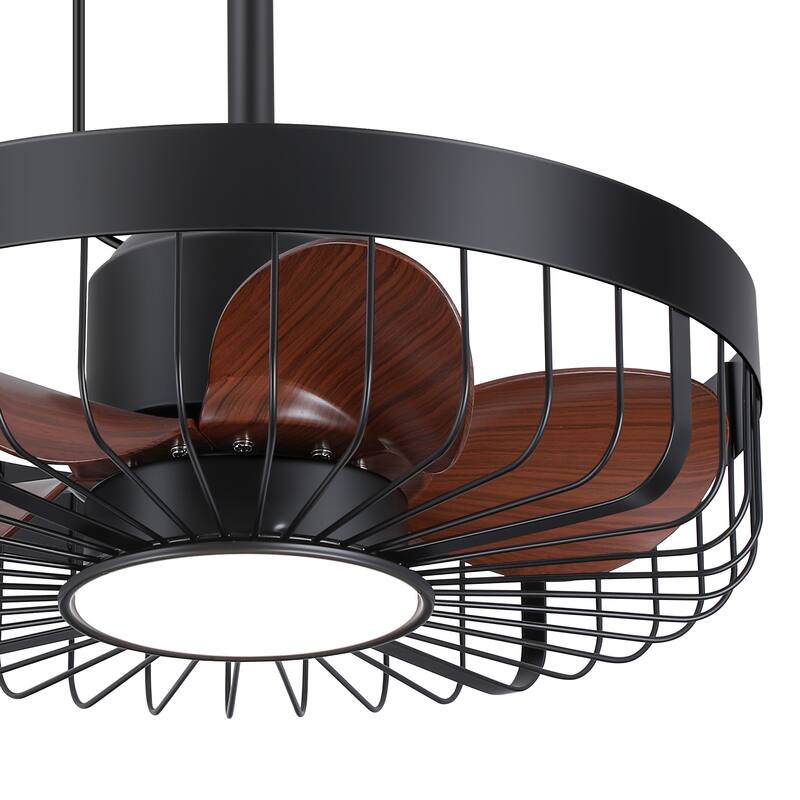 19" Waterproof Plug-in Outdoor Ceiling Fan with Light and Remote(5-Blade)