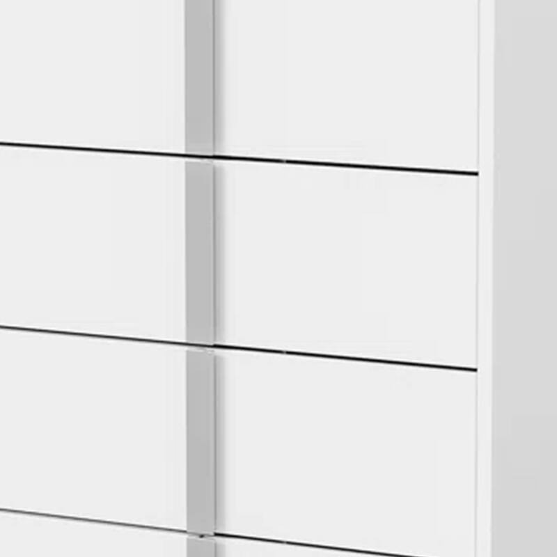 Suni Tall Dresser Chest, Glossy White Wood with UV Finish, 5 Drawers