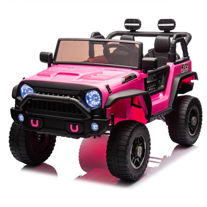 24V Electric Ride-On Truck for Kids, Two-Seater, Parental Remote Control, MP3, Bluetooth, Ages 3+