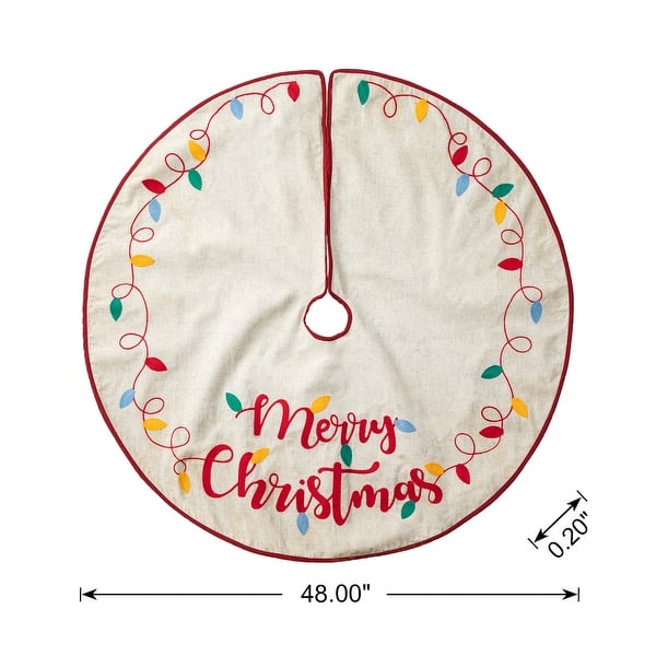 dimension image slide 0 of 4, Glitzhome 21"L LED Embroidered Linen Reindeer Cat Dog Christmas Stockings