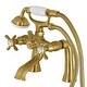 preview thumbnail 10 of 33, Essex Clawfoot Tub Faucet with Hand Shower Brushed Brass