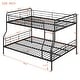 preview thumbnail 15 of 20, Full XL Over Queen Metal Bunk Bed with Ladder & High Guardrail, Heavy-Duty Metal Bunk Bed Dormitory Apartment Iron Frame Bed