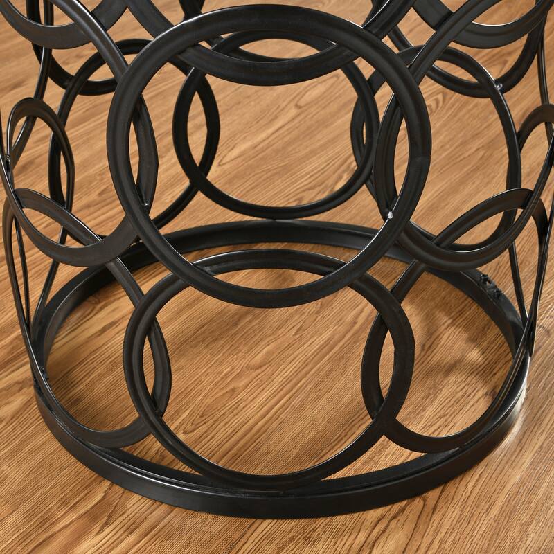 FirsTime & Co. Gilded Circles Table, Iron, 16.75 x 16.75 x 22 in, American Designed