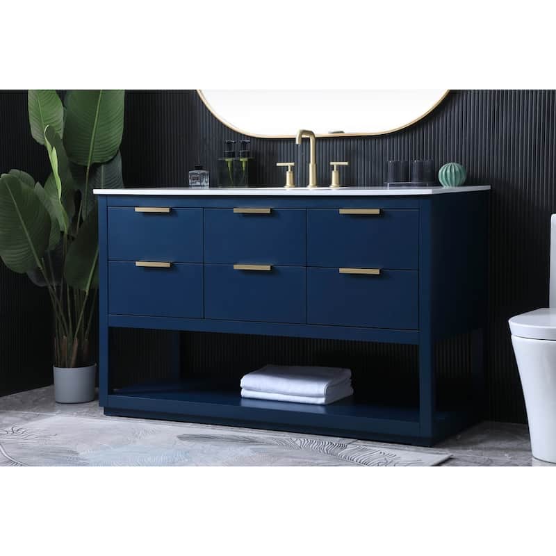 Elegant Lighting VF19254 Larkin 54" Free Standing Single Basin Vanity
