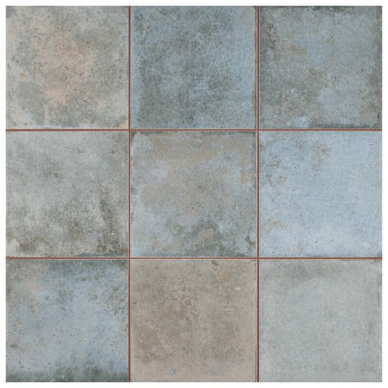 Merola Tile Kings Etna Blue 13-1/8" x 13-1/8" Ceramic Floor and Wall Tile