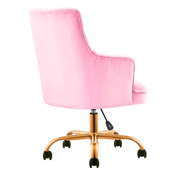 Ovios Plush Velvet Rolling Desk Chair On Sale Overstock 30234169