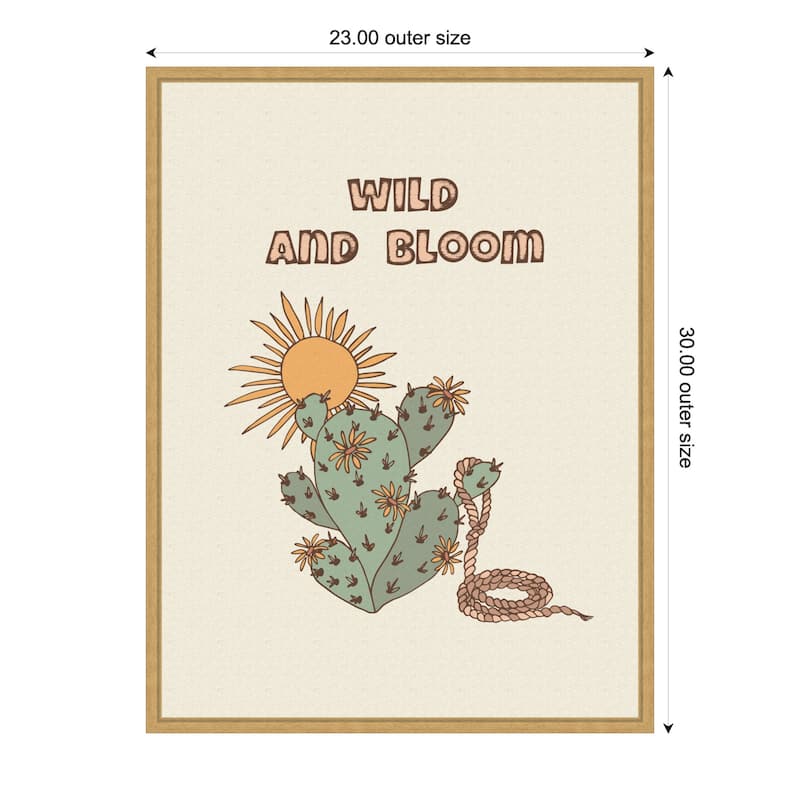 Wild a Bloom by Olena Kovalova Framed Canvas Wall Art Print - 23 x 30 in