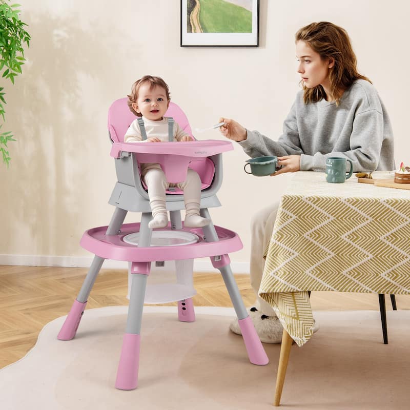 Gymax 16-in-1 Baby High Chair w/ Activity Center Booster Seat Building
