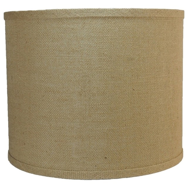 Classic Burlap Drum Lampshade, 8-inch to 16-inch Bottom Size Available - 12" - Natural Burlap
