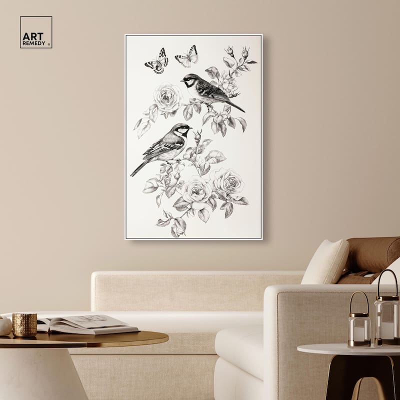 Perched Pair I Canvas by Art Remedy