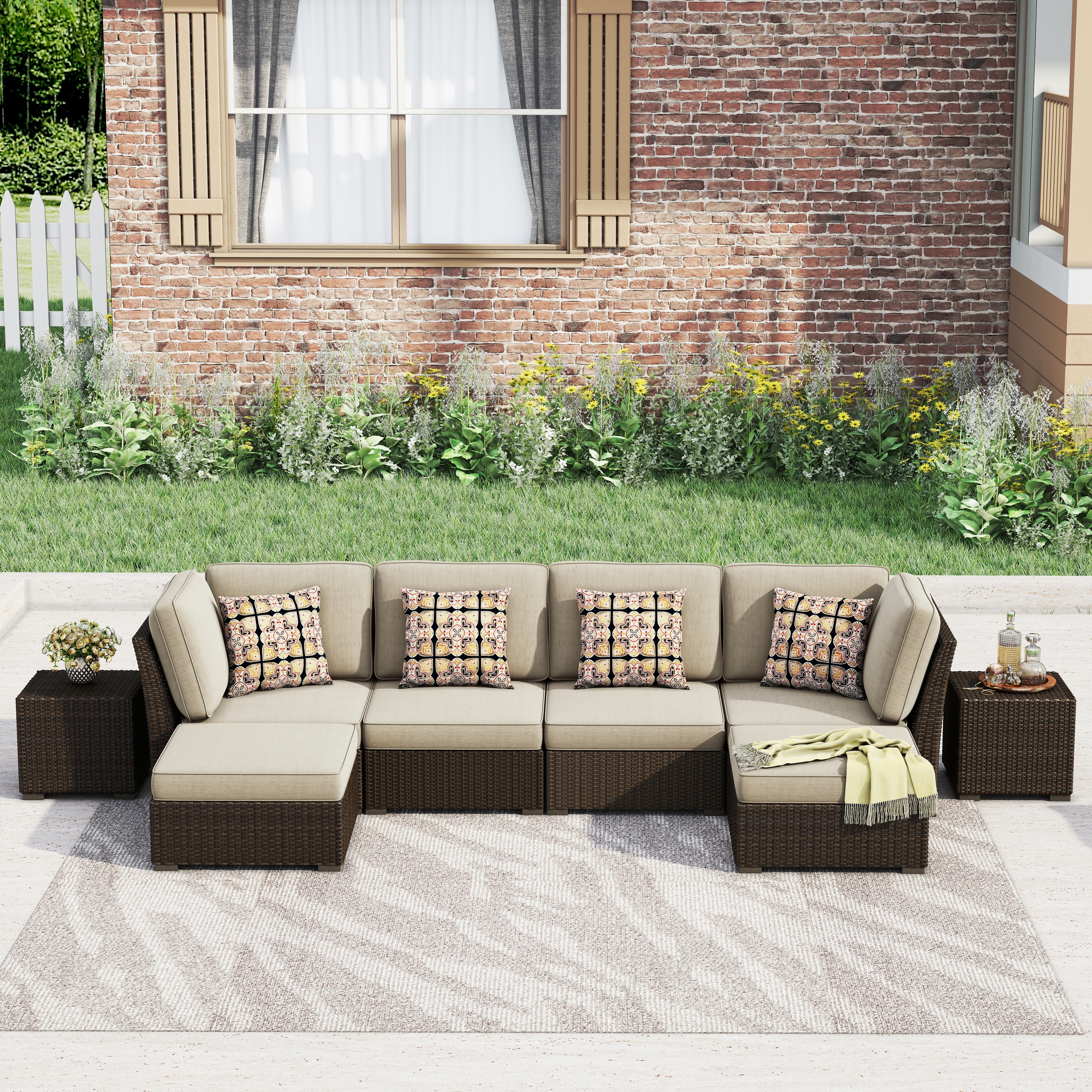 Dark wicker patio best sale furniture