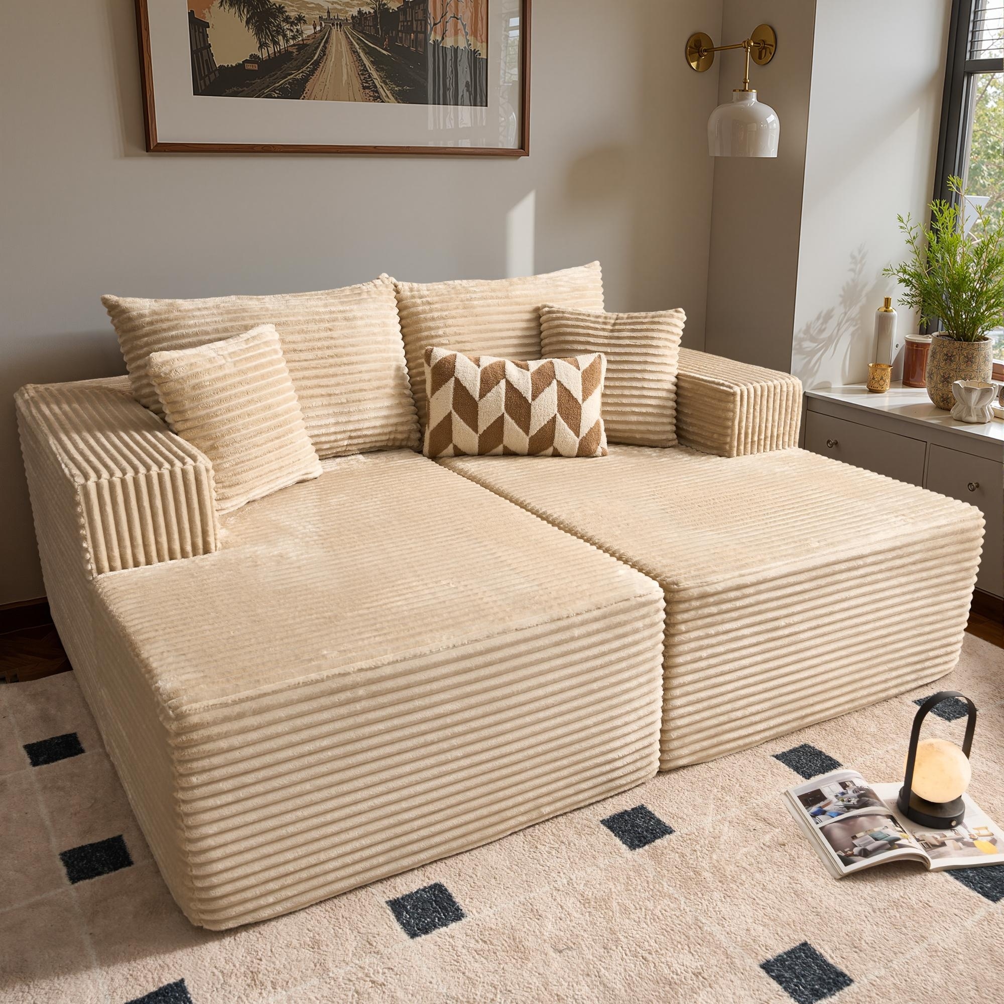 OVIOS Wide Reclining Modular Loveseat Sleeper Sofa