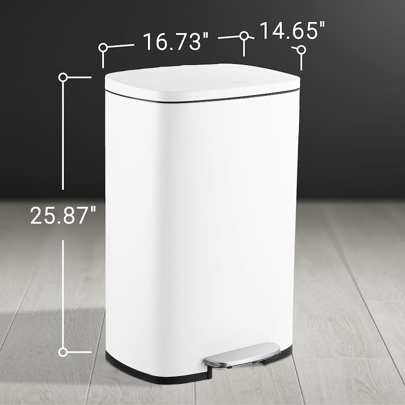 happimess 13-Gallon Trash Can with Soft-Close Lid and FREE Mini Trash Can