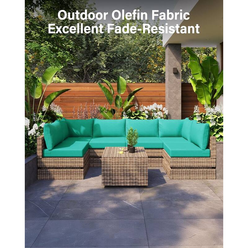 WINSOON 14 Piece Outdoor Furniture Replacement Cushions,Patio Seat Cushions