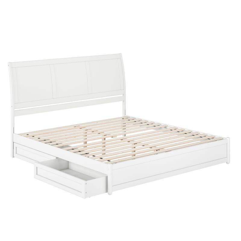 Andorra Platform Bed with Panel Footboard and Storage Drawers