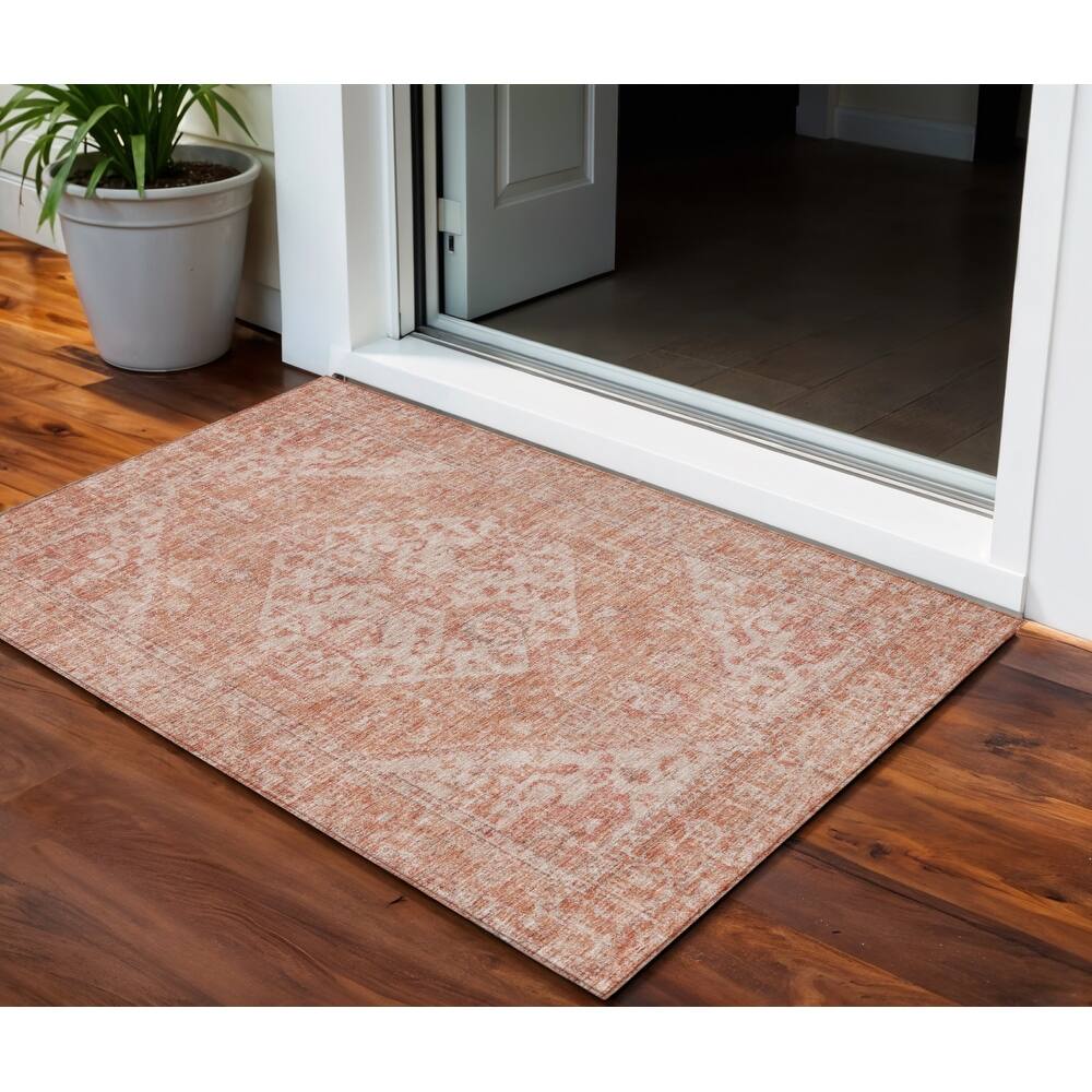 HomeRoots Oriental Traditional Rectangle Outdoor Rug