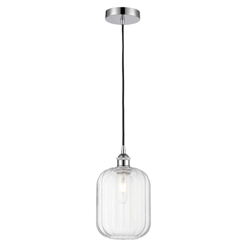 Innovations Lighting Endless Possibilities Edison - Preston - 1 Light 7" Jar Shade Cord Hung Mini Pendant - Clear/Polished Chrome