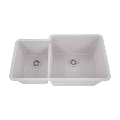32 Inch Lexicon Platinum Quartz Composite Drop-in Undermount Galaxy White - 19" W x 32" L x 9.75" H