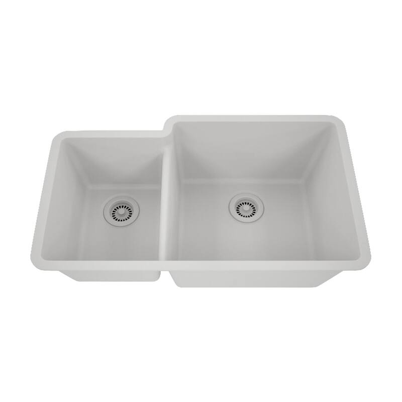32 Inch Lexicon Platinum Quartz Composite Drop-in Undermount Galaxy White - 19" W x 32" L x 9.75" H - Galaxy White