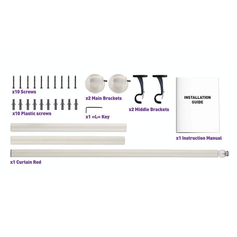 HLC.ME Wrap Around Room Darkening Grommet Curtain Rod - Adjustable Curtain Rod - Sturdy Rustproof Pipe 1" Diameter