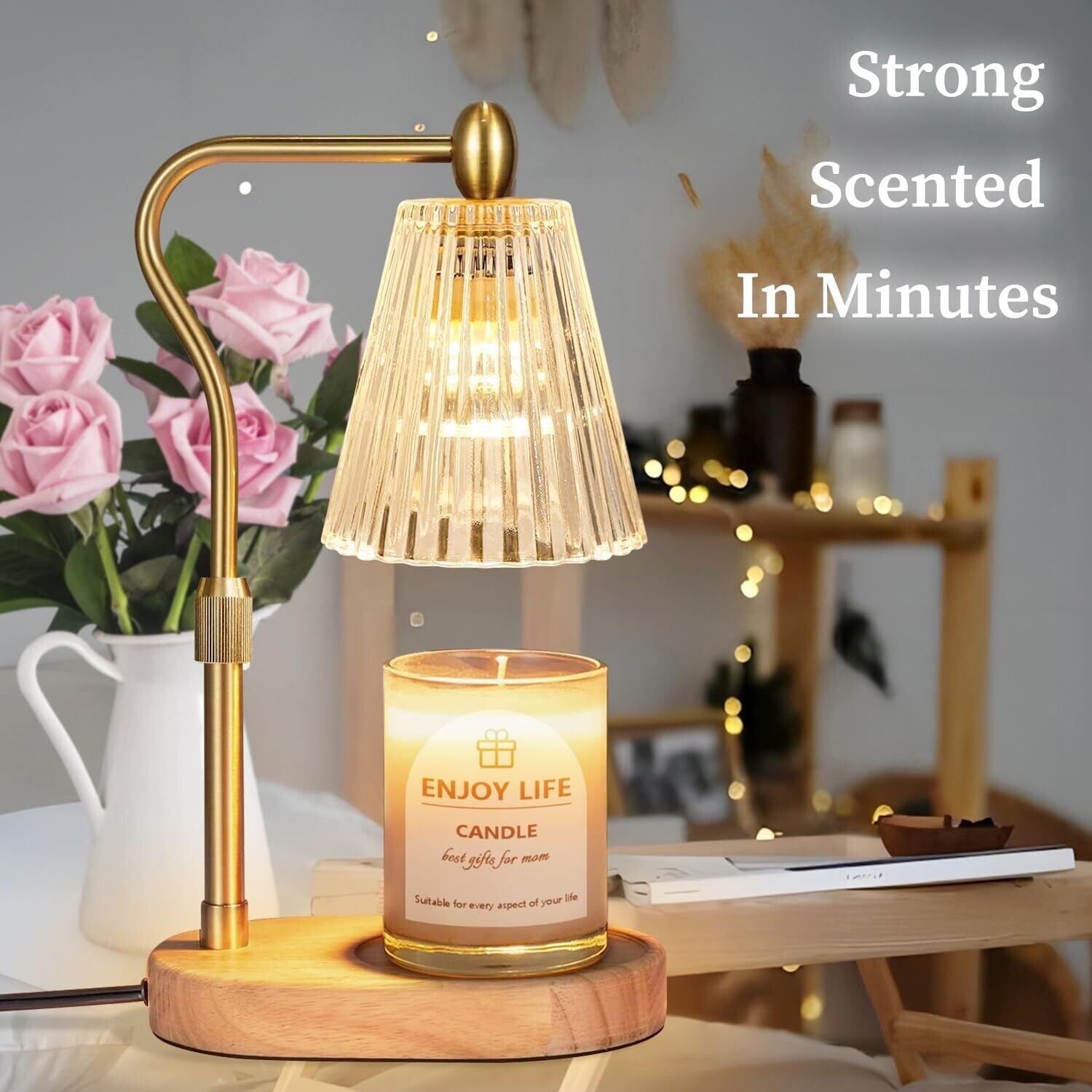 Candle Warmer Lamp with Timer Dimmer Adjustable Height