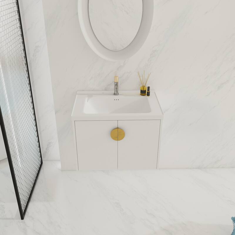 28 Inch Soft Close Doors Bathroom Vanity with Sink, For Small Bathroom