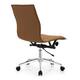 Set of 2 Modern Office Chairs, Upholstered PU Leather Ribbed Armless Mid Back with Metal Frame, Adjustable Height, Tilt