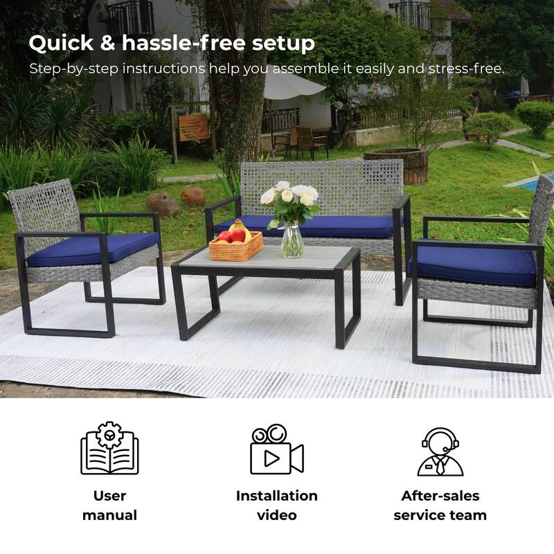 4-Piece Outdoor Patio Furniture Set