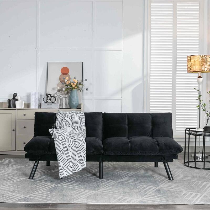 Modern Upholstered 2-Seater Sofa Bed with Adjustable Backrest and Armrests - 70:l