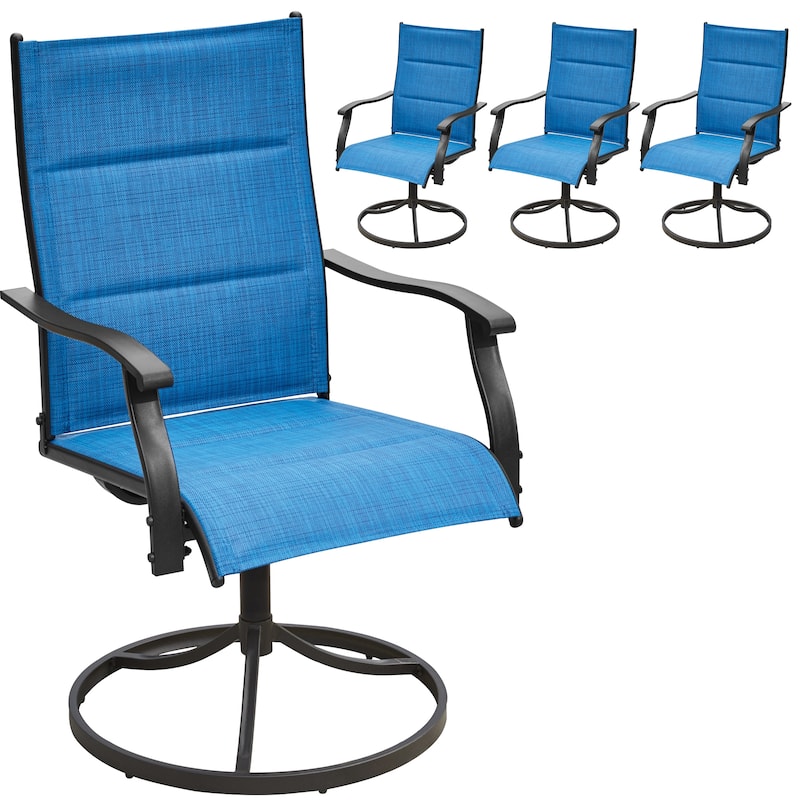 EROMMY Outdoor Swivel Patio Chairs 2/4 Pack, High-Back Textilene Dining Rocker Chairs with Metal Frame