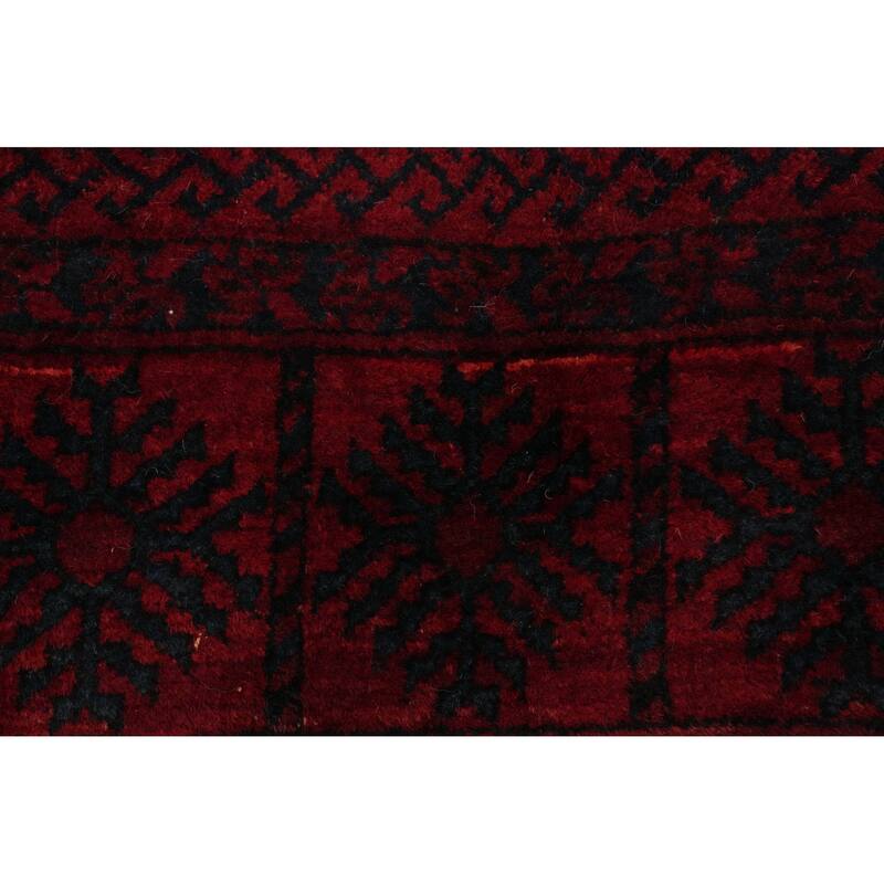 Hand Knotted Oriental 100% Wool Carpet Traditional Geometric Red Balouch Area Rug - 11' 3'' X 8' 8''