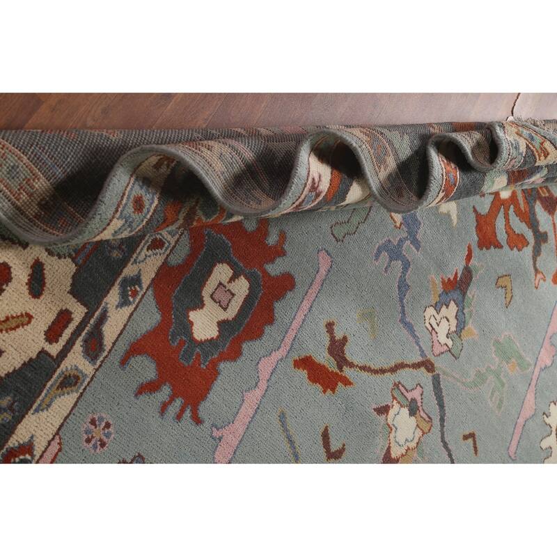 Transitional Gray Oushak Oriental Area Rug Handmade Wool Carpet - 8'1"x 9'10"