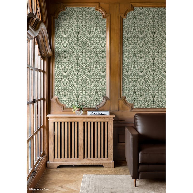 NuWallpaper Brownstone Boys Brownstone Blooms Forest Peel and Stick Wallpaper - N/A