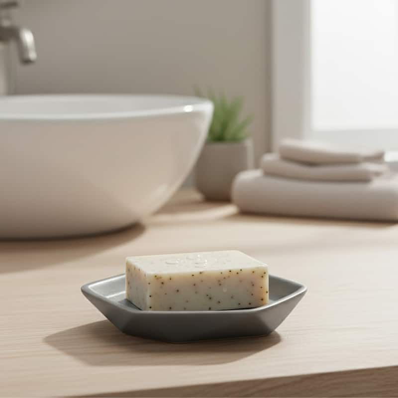 Diamond Bathroom Accessory Set 4-Pieces Gray