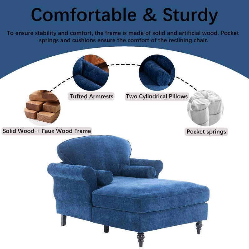 43.3" Chenille Upholstered Sofa Lounge Chair