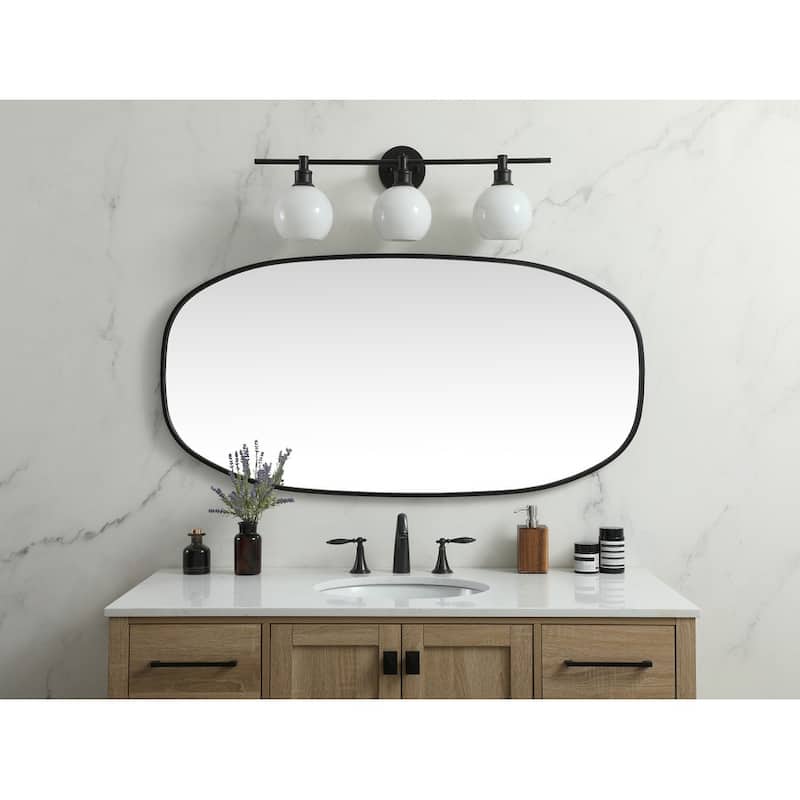 Indigo Home Metal Frame Oval Mirror 24x48 Inch