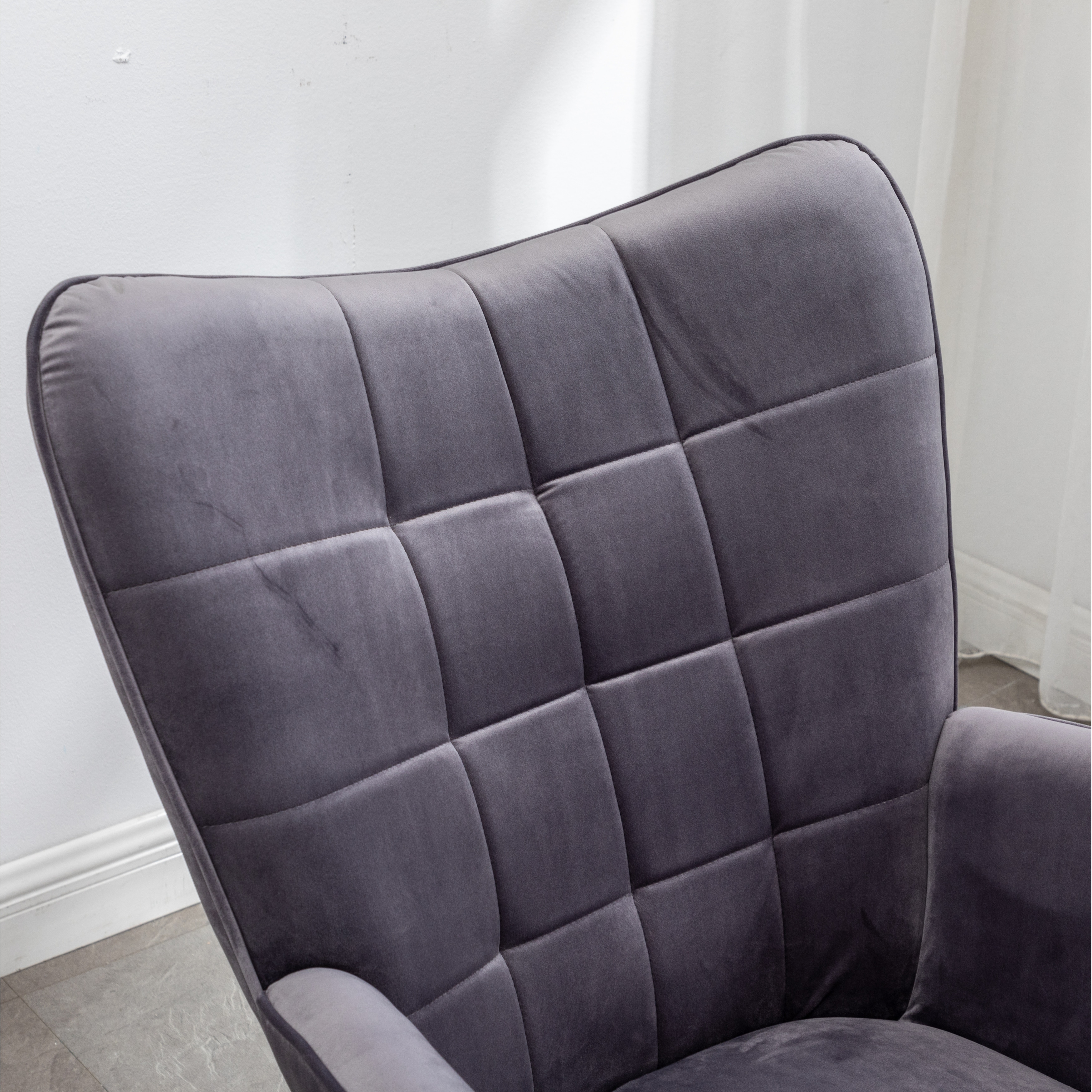 Carson carrington aasen contemporary top silky velvet tufted accent chair