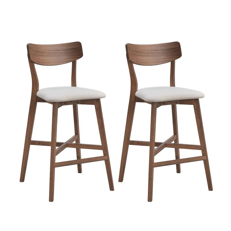 Modern Style 3-Piece Dining Set with Round Counter Height Bar Table and 2 Upholstered Dining Chairs
