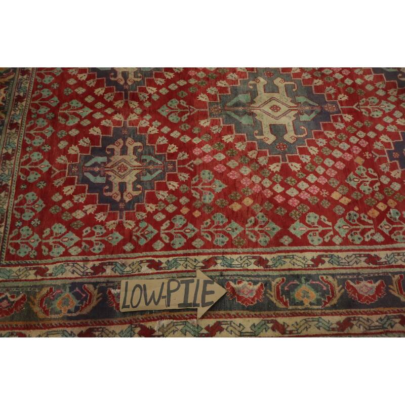 Hand Knotted Oriental 100% Wool Carpet Traditional Tribal Red Shiraz Area Rug - 5' 2'' X 3' 10''