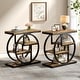 preview thumbnail 30 of 46, Industrial 4-tier Wood Narrow Side End Table with Storage Shelves 2 PCS - Rustic Brown